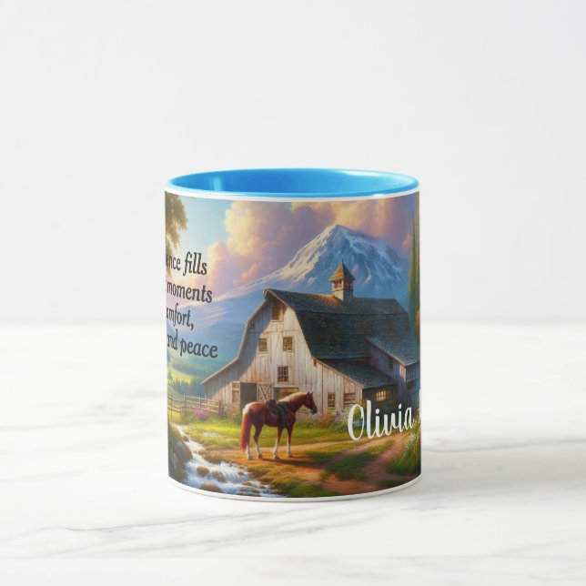 Peaceful Horse Countryside Mug Tasse (Zentrum)