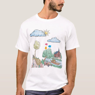  Peaceful Lake with Trees T-Shirt