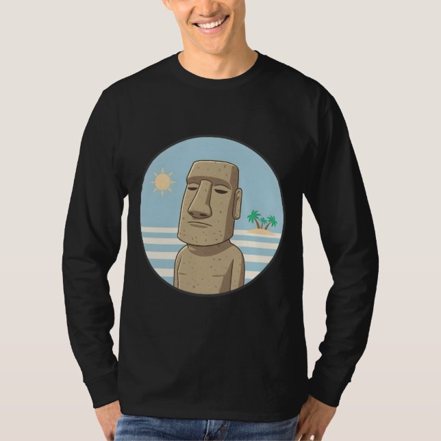 Peaceful Moai at Sunset T-Shirt (Vorderseite)