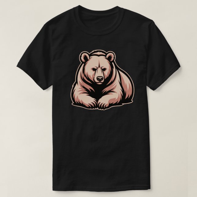 Peaceful Resting Bear Illustration – Calm Strength T-Shirt (Design vorne)