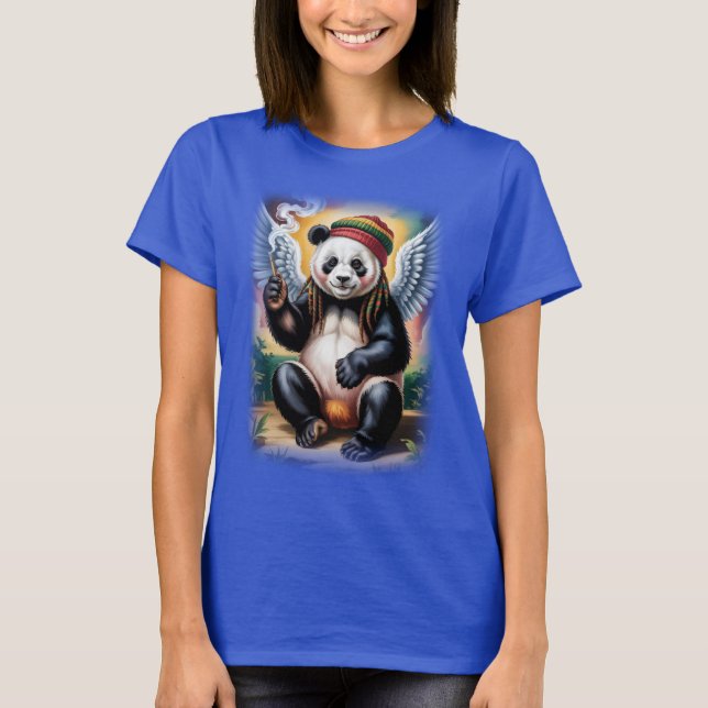 Peaceful time for this Jamaican Angel Panda on a T-Shirt (Vorderseite)