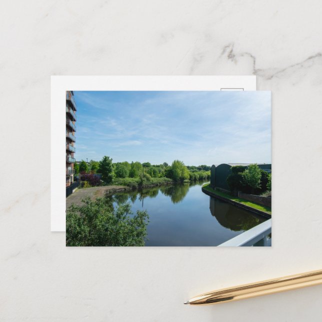 Peaceful Waterside at Wakefield Waterfront Postkarte (Vorderseite/Rückseite Beispiel)