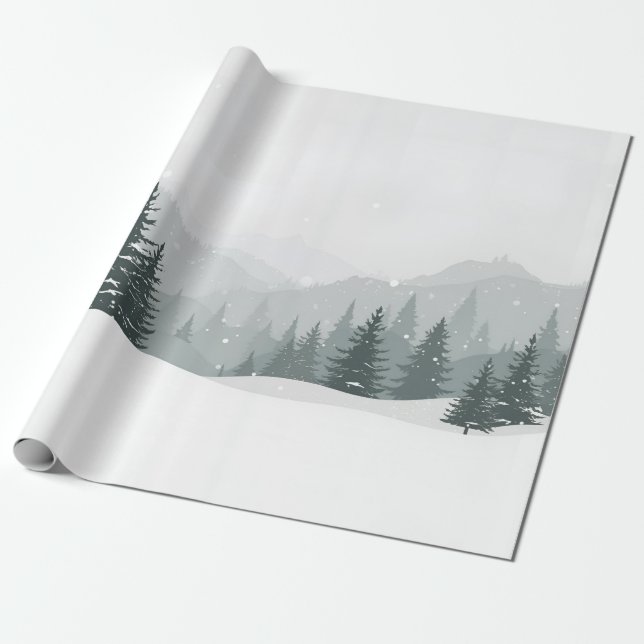Peaceful Winter – Minimal Landscape Design Geschenkpapier (Ungerollt)