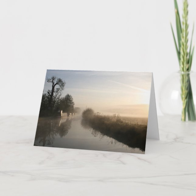 Peacefulness Llangollen Canal Sunrise Notecard Karte (Vorderseite)