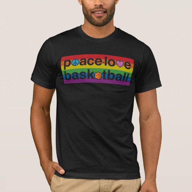 PeaceLoveBasketball PRIDE Amer Apparel Shirt (schw (Vorderseite)