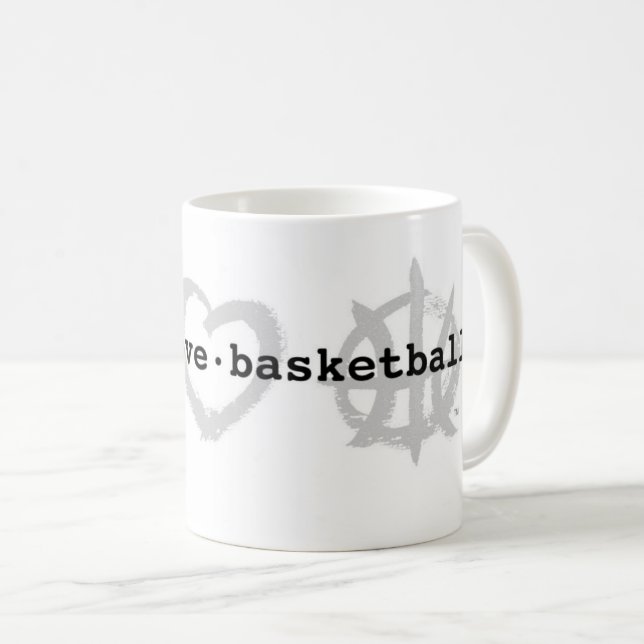 PeaceLoveBasketball Tasse (VorderseiteRechts)