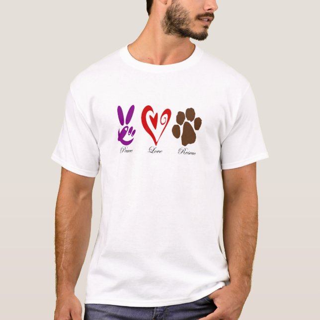 PeaceLoveRescue T-Shirt (Vorderseite)