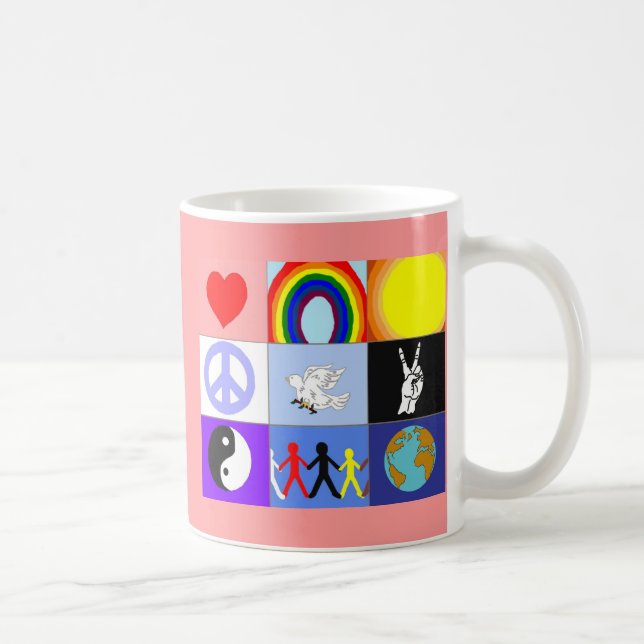 peaceloveunity Tasse - Rosa (Rechts)