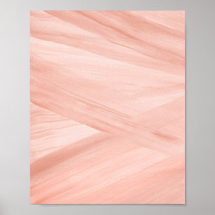 Peach Abstrakt Lines Pinselstrich Art Poster