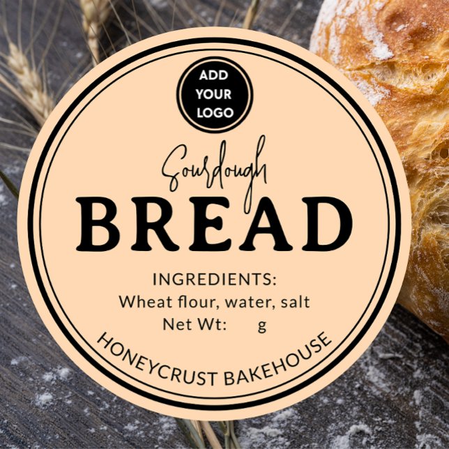 Peach Add Logo Bakery Sourdough Bread Sticker (Von Creator hochgeladen)