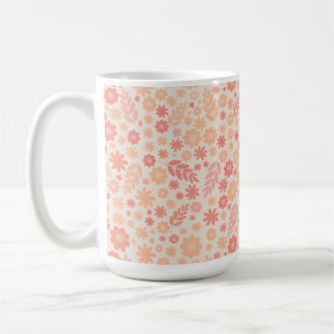 Peach Airy Wildblume Meadow Pattern Kaffeetasse
