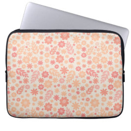 Peach Airy Wildblume Meadow Pattern Laptopschutzhülle