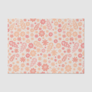 Peach Airy Wildblume Meadow Pattern Seidenpapier