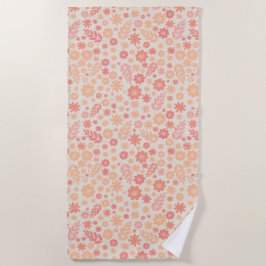 Peach Airy Wildblume Meadow Pattern Strandtuch