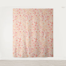 Peach Airy Wildblume Meadow Pattern