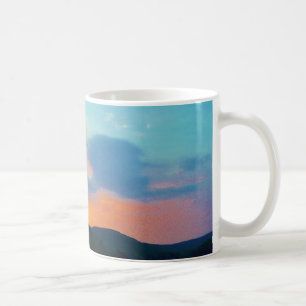 Peach and Blue Sunset on Mountain Lake Tasse