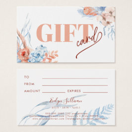 Peach and blue tropic gift card