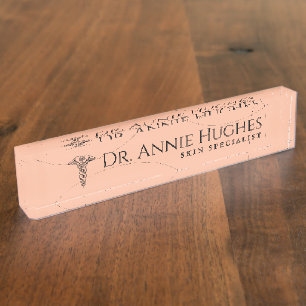 Peach and Cream Doctor Skin Specialist Namensplakette