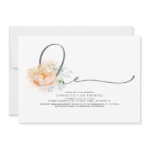 Peach and Cream Floral Elegant 1. Geburtstag