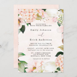 Peach and Cream Hydrangeas Tulip Wedding Einladung