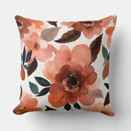 Peach and Earth Floral Kissen