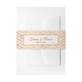 Peach and Gold Einladung Bauchband Einladungsbanderole