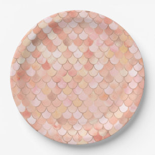 Peach and Gold Mermaid Scales Pappteller