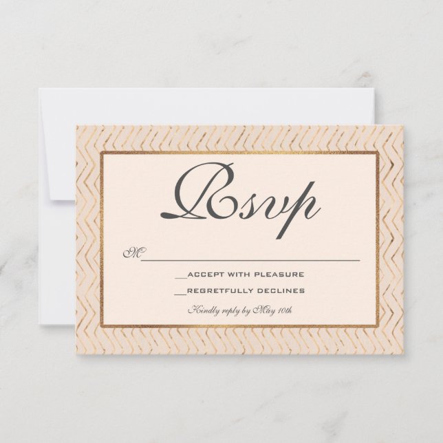 Peach and Gold RSVP Card (Vorderseite)