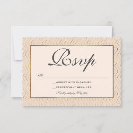 Peach and Gold RSVP Card Karte