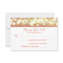 peach and gold string lights Glitzer Hochzeit RSVP