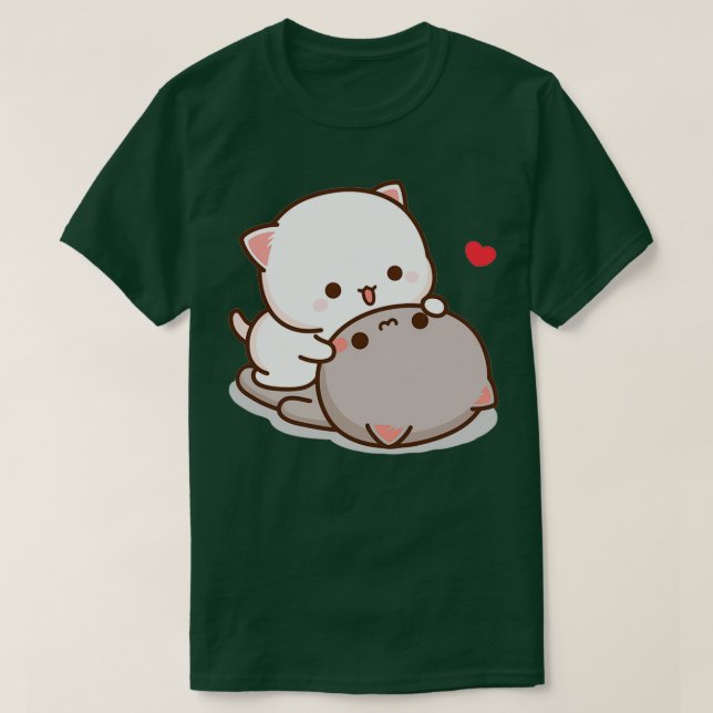 Peach and Goma Mochi Cat Love  T-Shirt (Design vorne)