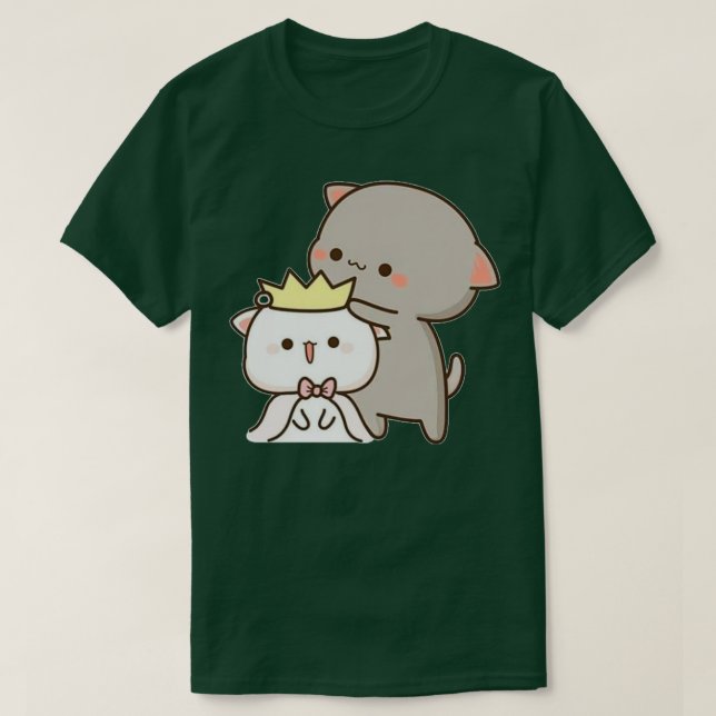 Peach and goma mochi cat  T-Shirt (Design vorne)