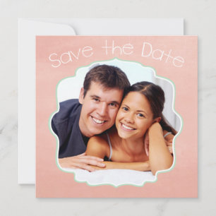 Peach and Mint Foto Modernes Save the Date