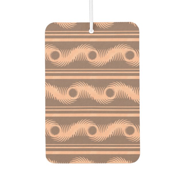 Peach and Mocha Spiral Pattern Autolufterfrischer (Vorderseite)