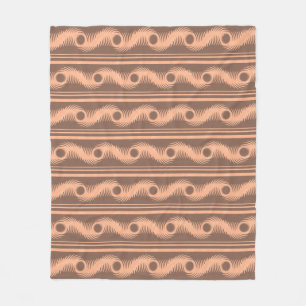 Peach and Mocha Spiral Pattern Fleecedecke