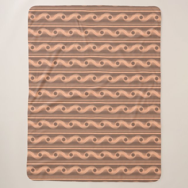 Peach and Mocha Spiral Pattern Sherpadecke (Vorderseite)