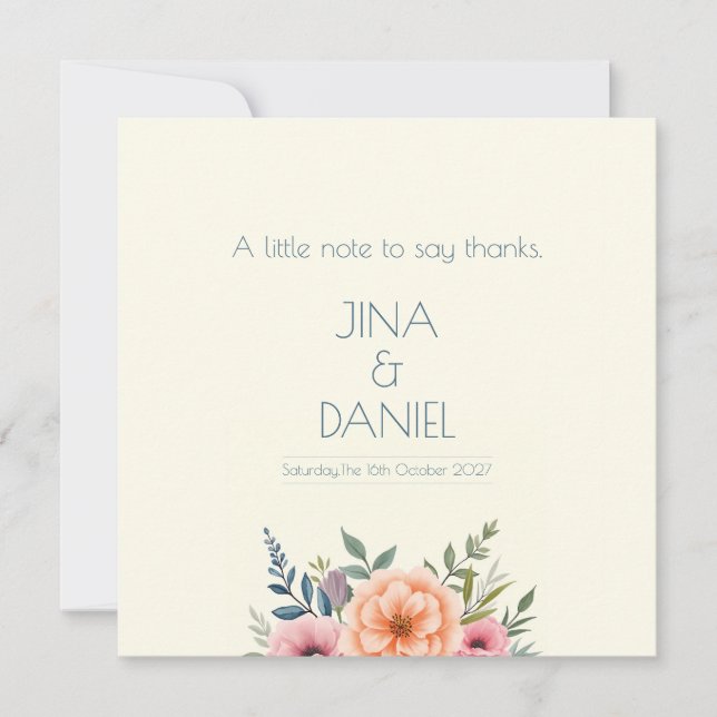 Peach and Petal Dream Dankeskarte (Vorderseite)