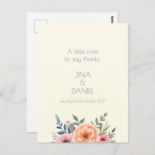 Peach and Petal Dream Postkarte (Vorne/Hinten)