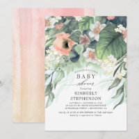Peach and Pink Floral Elegant Baby Dusche