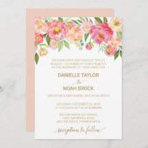 Peach and Pink Peony Blume Feierliche Hochzeit
