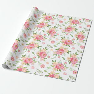 Peach-and-Pink-Peony-Blume Geschenkpapier