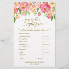 Peach and Pink Peony Guess The Right Price Game