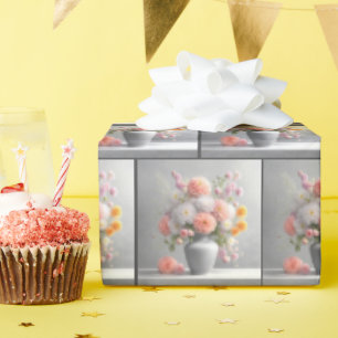 Peach and White Dahlia Bouquet Geschenkpapier