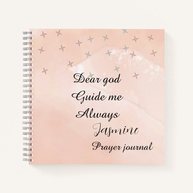 Peach and white personalized prayer journal  notizbuch (Vorderseite)