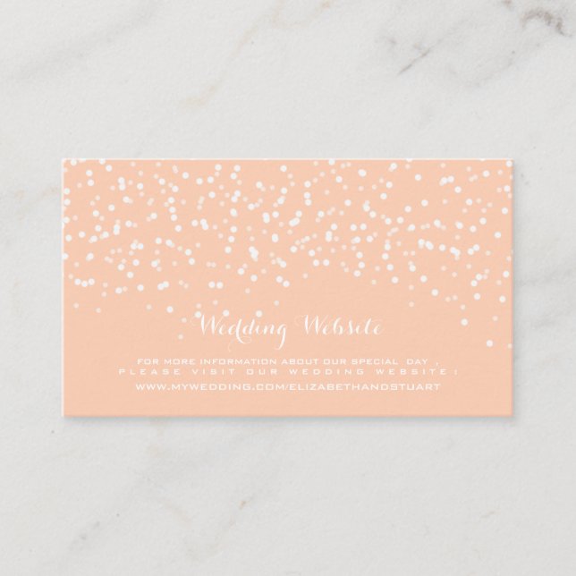 Peach and White Wedding Confetti Muster Begleitkarte (Vorderseite)