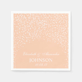 Peach and White Wedding Confetti Muster Serviette