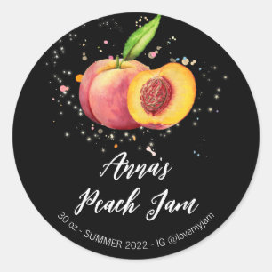 *~* Peach AP30 Homemade Jam Jelly Preserve Runder Aufkleber