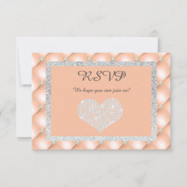 PEACH APRICOT HERZDIAMOND UAWG RESPONSE CARD RSVP KARTE