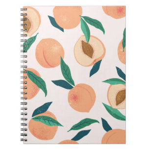 Peach Apricot: Tropisches nahtloses Muster. Notizblock