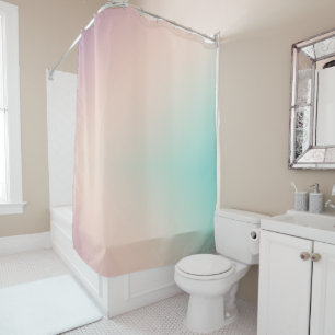 Peach Aqua Gefärbte Krawatte Ombre Duschvorhang